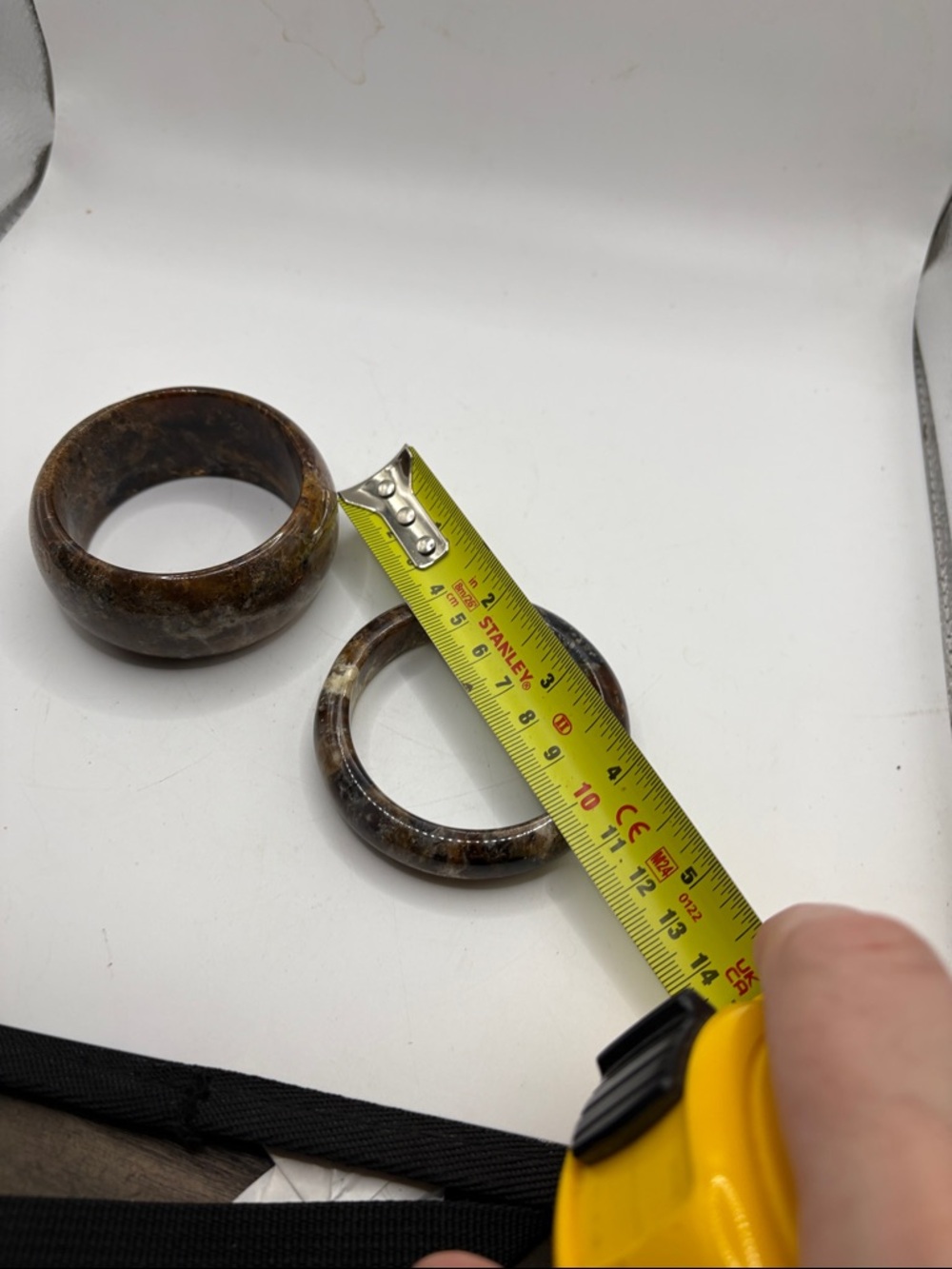 2 Brown Natural Stone Agate Bangles Bracelets - Picture 6 of 8